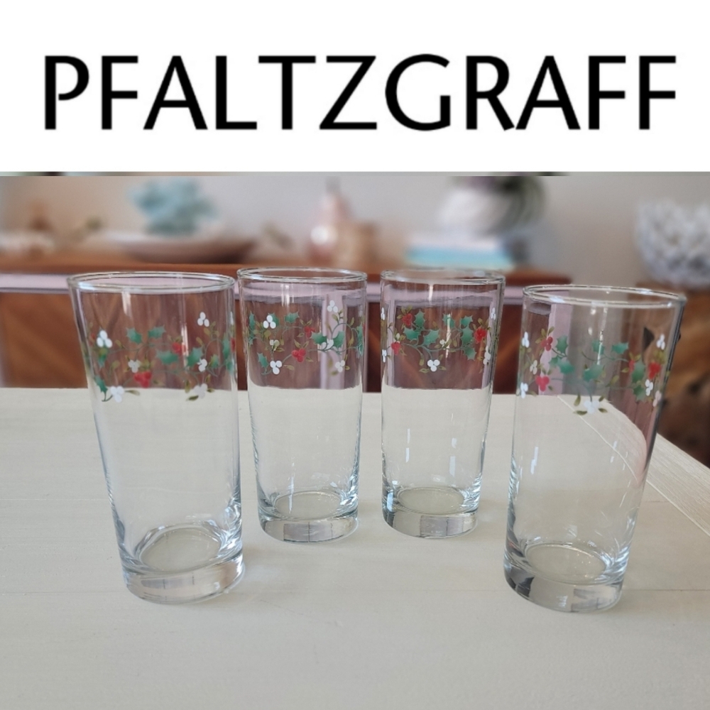 Pfaltzgraff Winterberry Glass Tumbler Coolers Set of 4